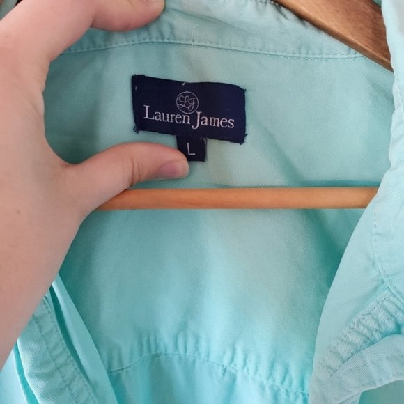 Aqua Lauren James Rolled Sleeve Button-up - Picture 2 of 5